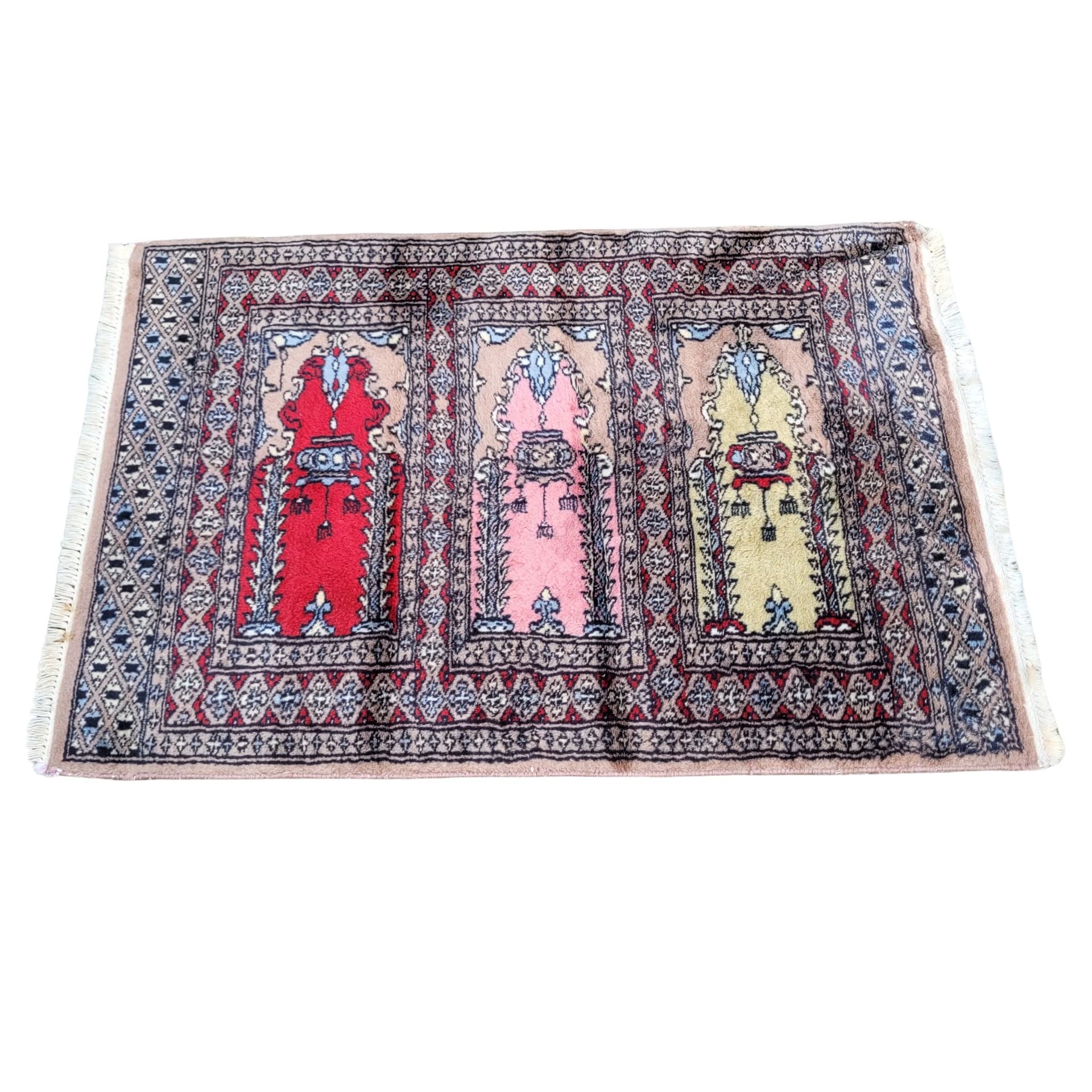 LŚNIĄCY DYWAN BUCHARA RĘCZNIE TKANY PAKISTAN 63/96CM - 130754