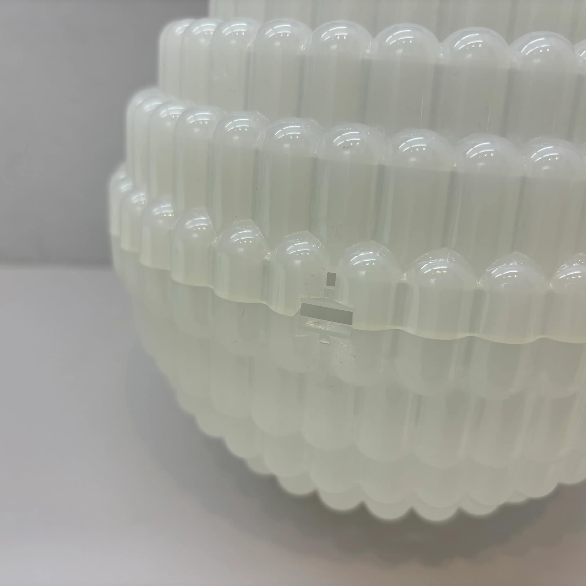 Lampka nocna Space Age, plastik ivory white, akryl ivory white, Szwecja, lata 70. - 8853