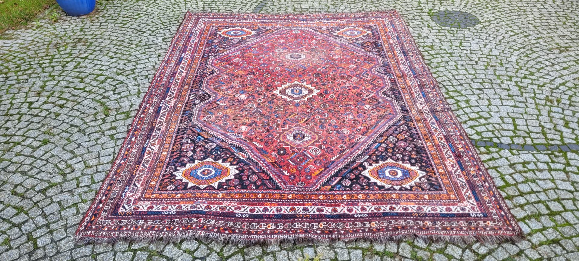 Dywan Kaszkaj, czerwony, wełna, Iran, 216x305 cm - 130103