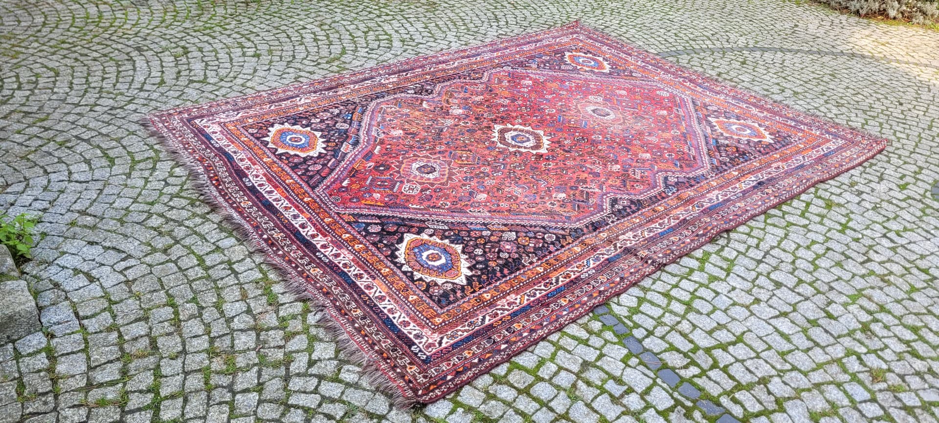 Dywan Kaszkaj, czerwony, wełna, Iran, 216x305 cm - 130098