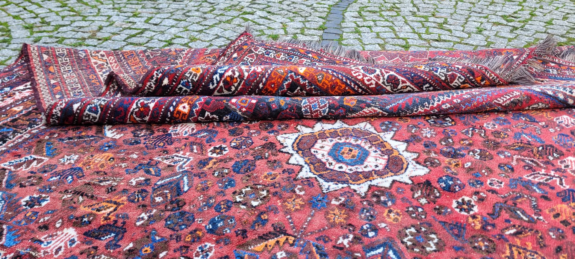 Dywan Kaszkaj, czerwony, wełna, Iran, 216x305 cm - 130101