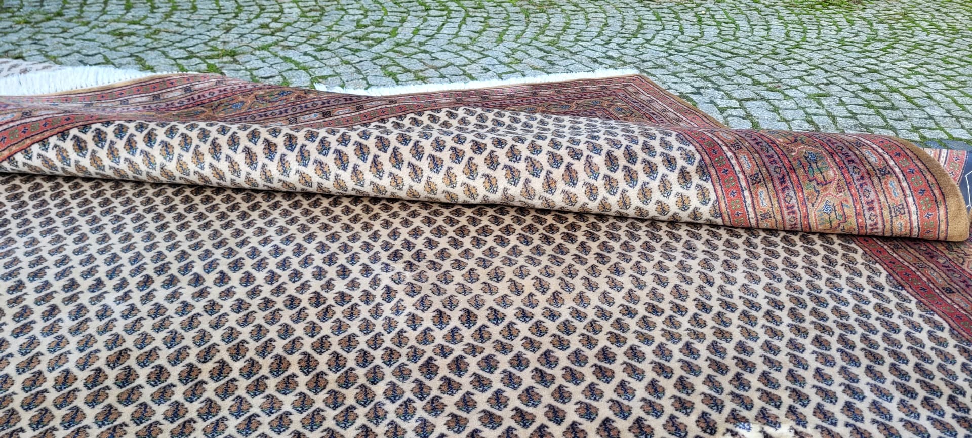 Rug Indo Sarough Mir 247x355 cm, beige wool, India - 130119