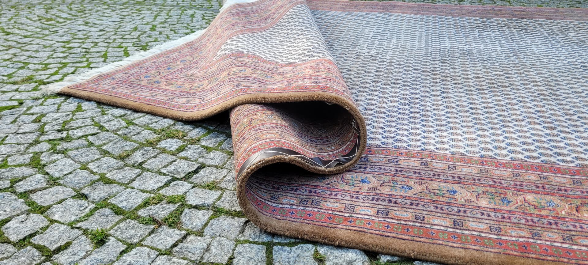 Rug Indo Sarough Mir 247x355 cm, beige wool, India - 130124