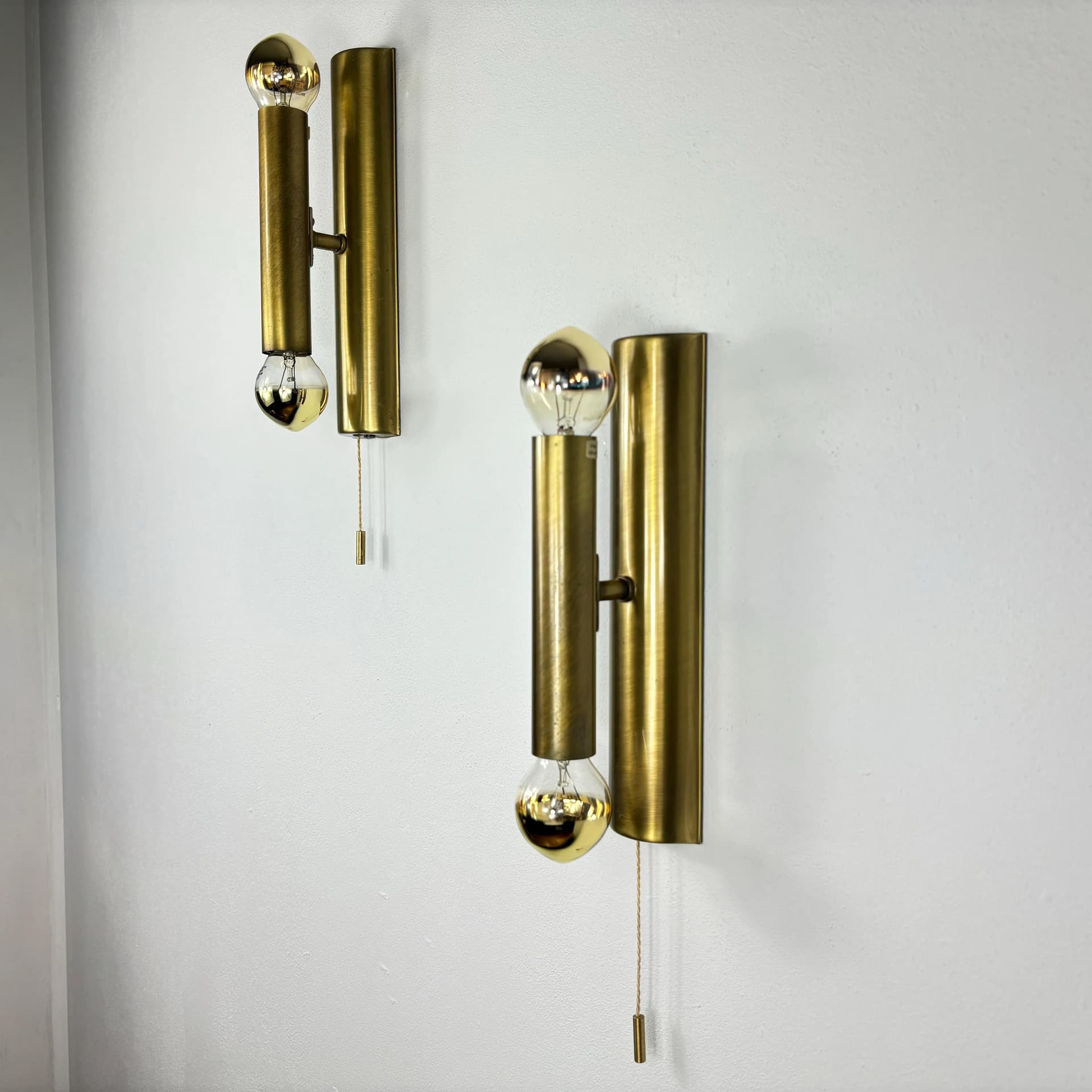 Para kinkietów, golden mosiądz, TZ Schmitz Leuchten, Niemcy, lata 70. - 8944