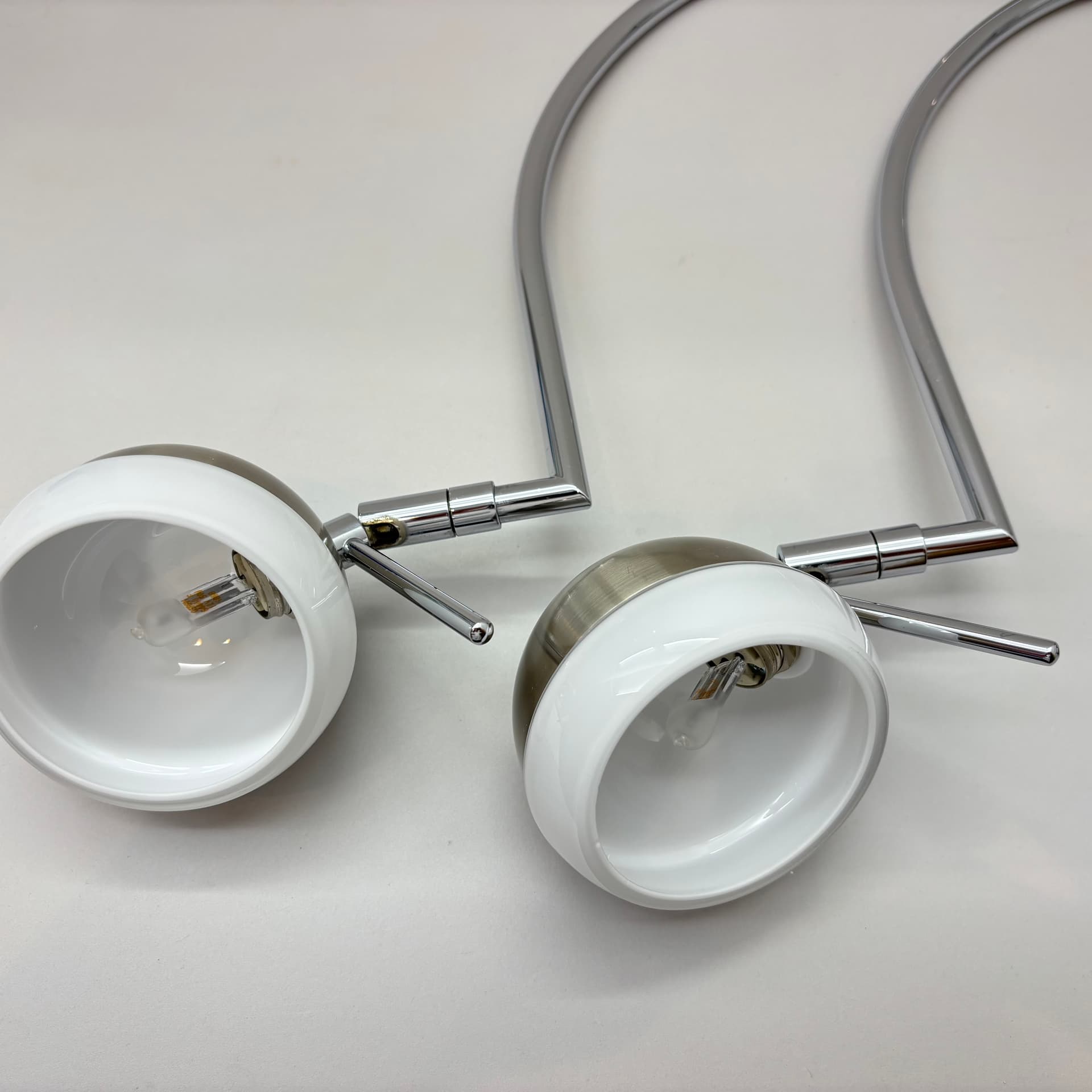 Para kinkietów, srebrny, stal chromowana, B+M Leuchten, Niemcy, lata 90. - 130275