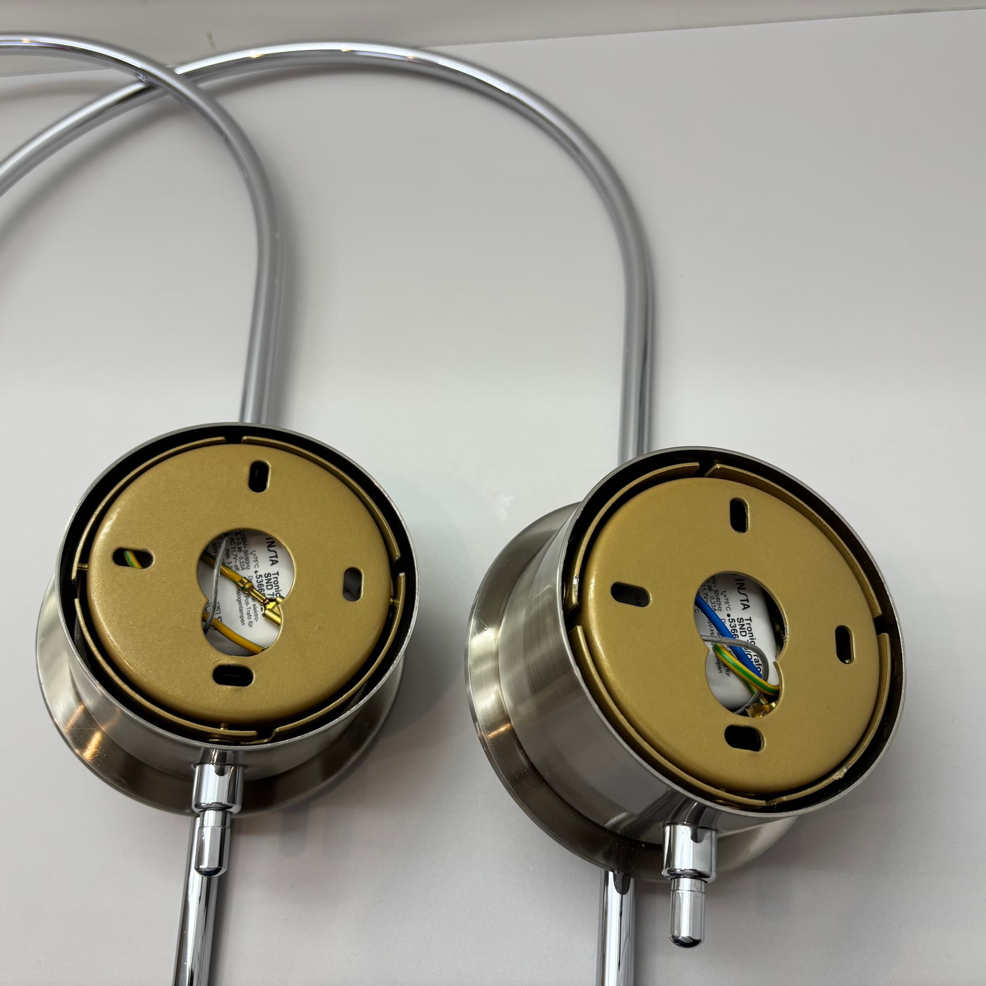 Para kinkietów, srebrny, stal chromowana, B+M Leuchten, Niemcy, lata 90. - 130274