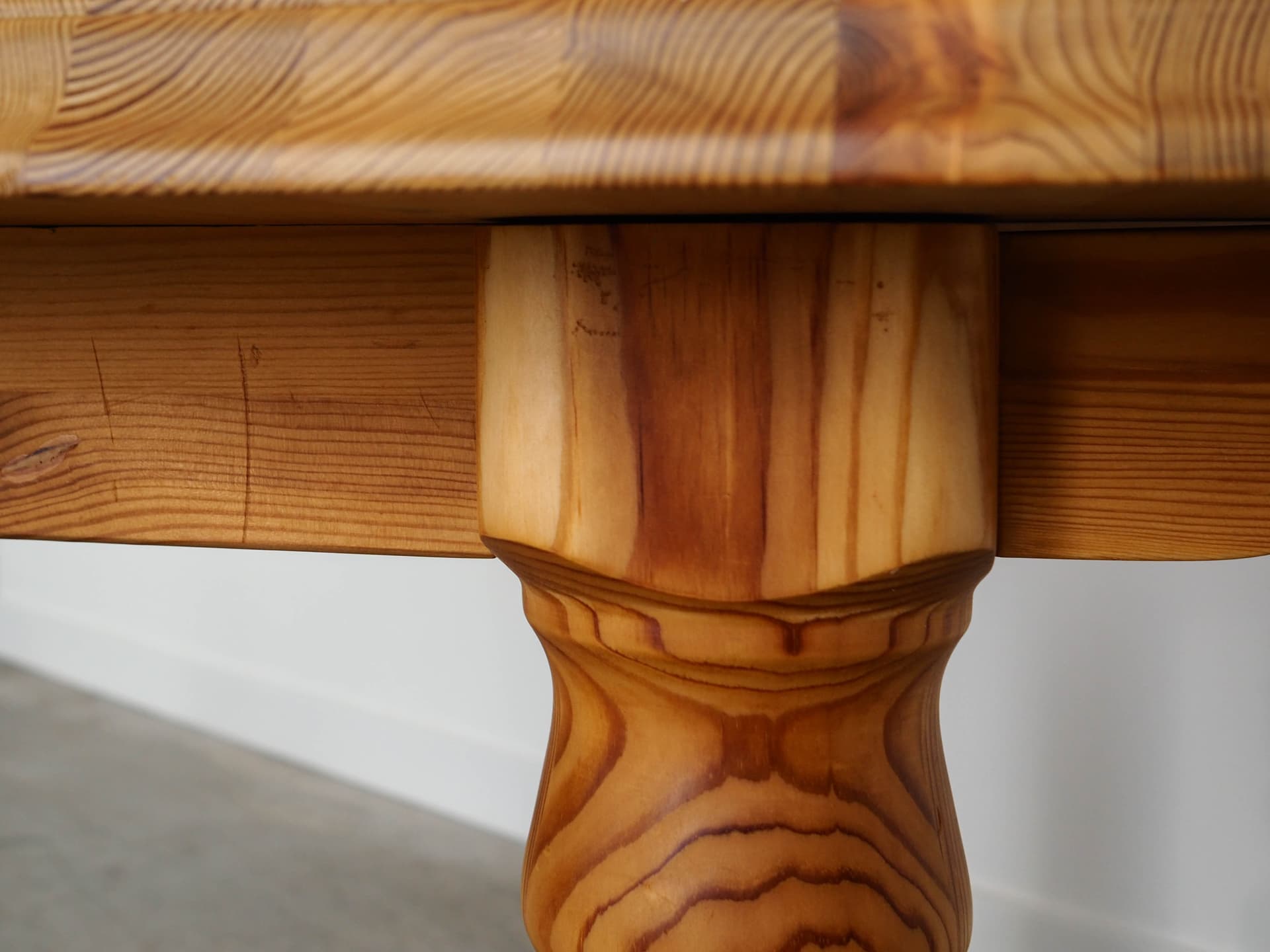 Dining table, light brown pine, Denmark, 1970s. - 130321