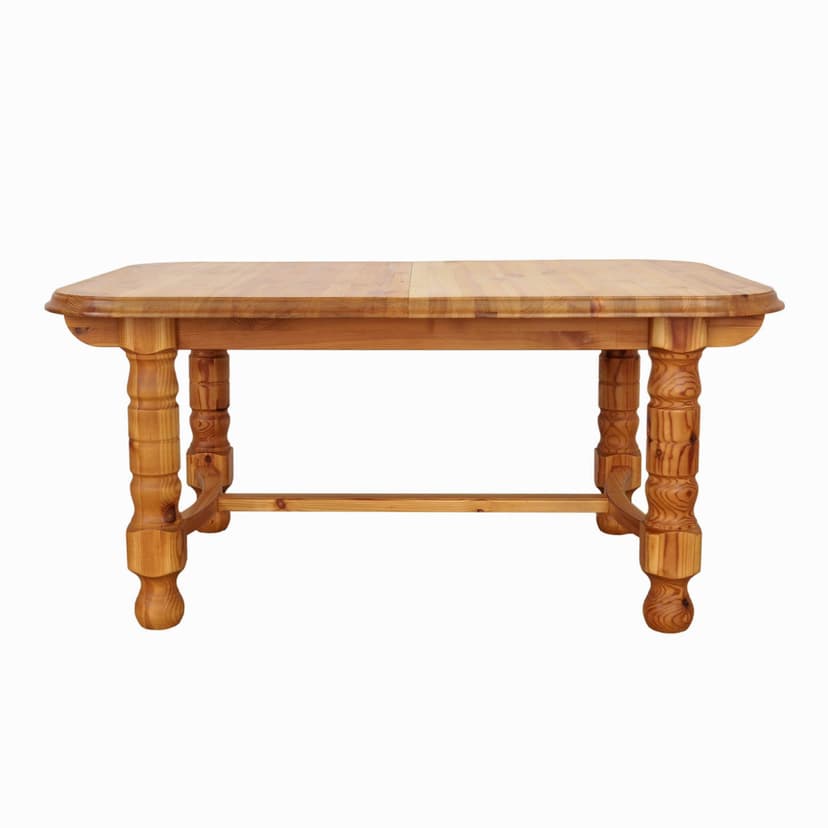 Dining table, light brown pine, Denmark, 1970s.