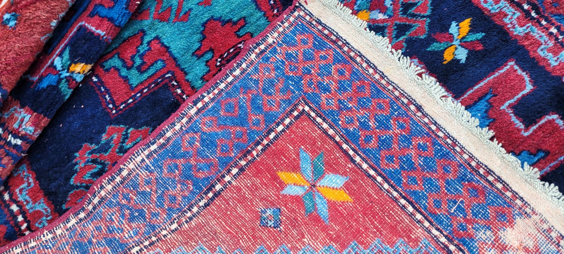 Dywan Hamadan 210x112 cm, czerwony, wełna, Iran, lata 70. - 130523