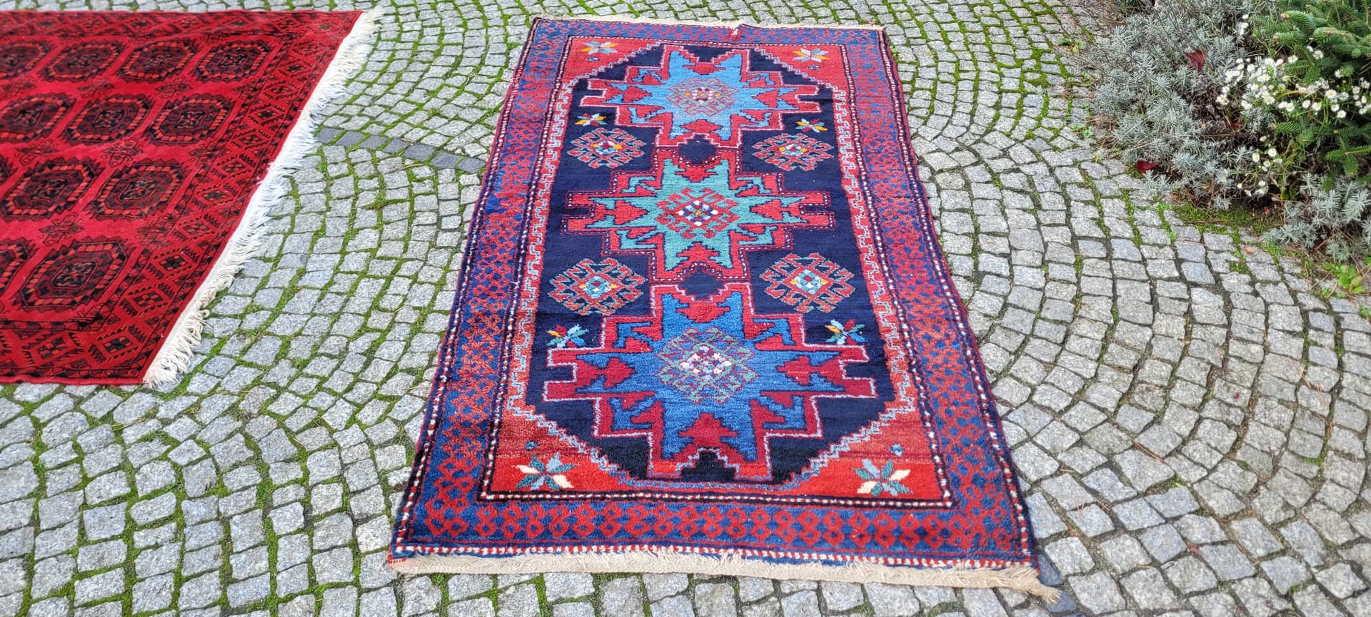 Dywan Hamadan 210x112 cm, czerwony, wełna, Iran, lata 70. - 130520