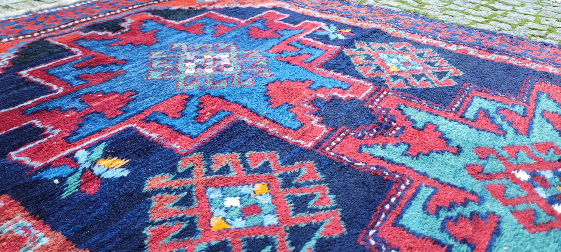 Dywan Hamadan 210x112 cm, czerwony, wełna, Iran, lata 70. - 130514