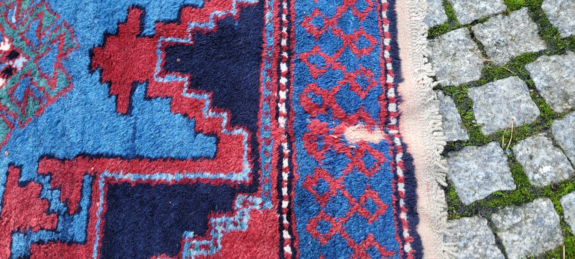 Dywan Hamadan 210x112 cm, czerwony, wełna, Iran, lata 70. - 130518