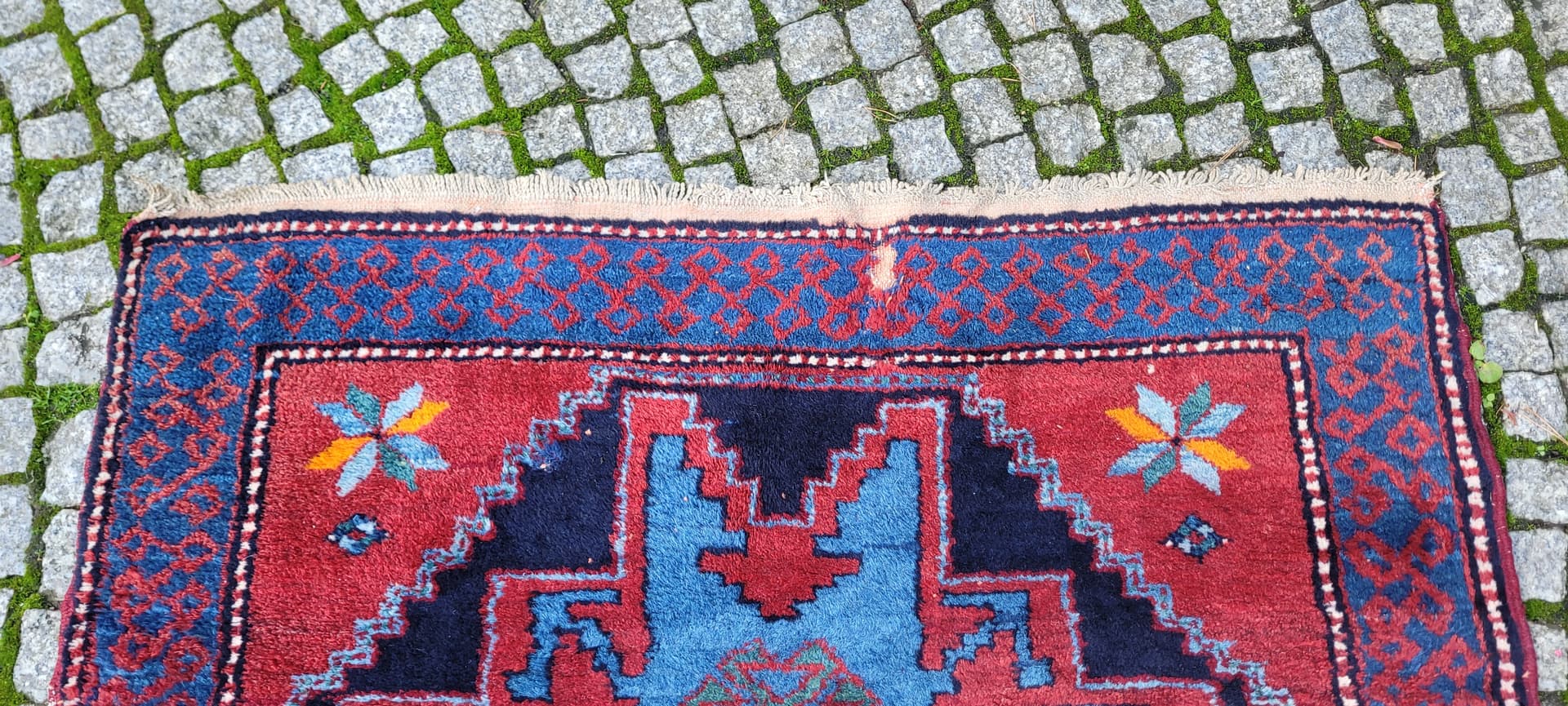 Dywan Hamadan 210x112 cm, czerwony, wełna, Iran, lata 70. - 130522