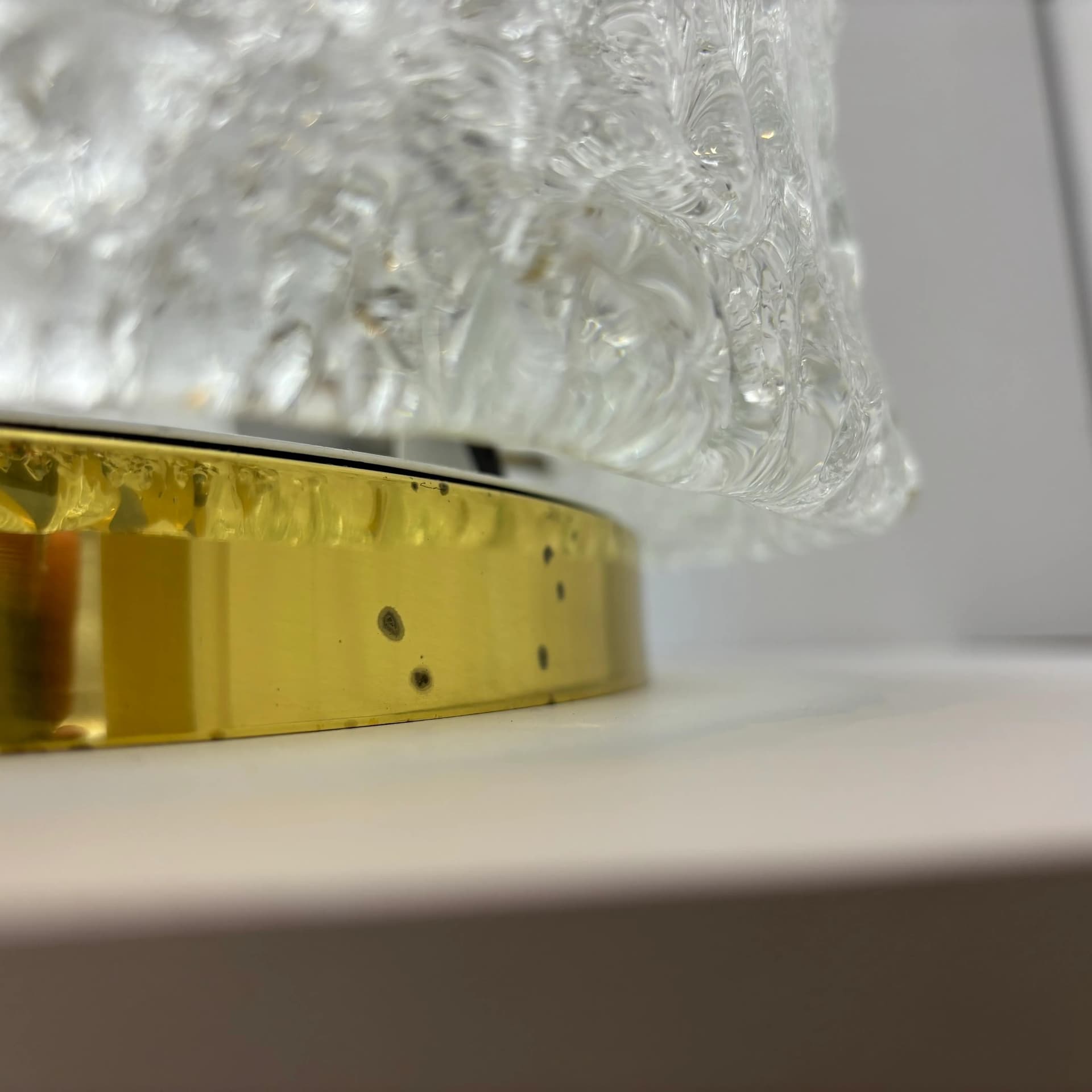 Plafon, złocony mosiądz, szkło Murano, Hillebrand, Niemcy, lata 70. - 8915