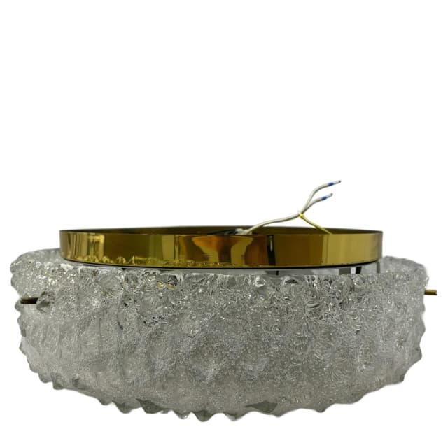 Plafon, złocony mosiądz, szkło Murano, Hillebrand, Niemcy, lata 70. - WYMIARY