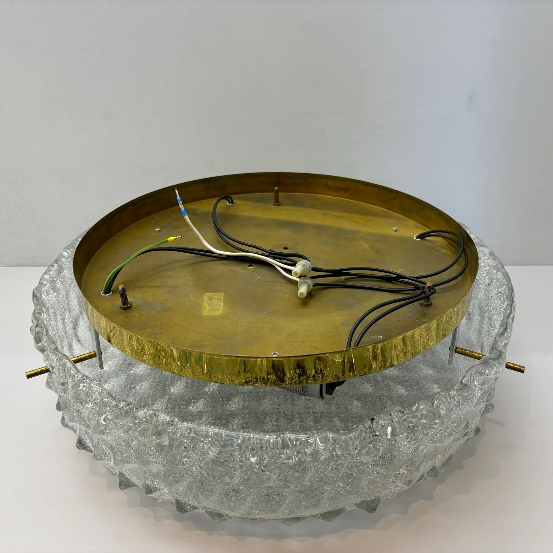 Plafon, złocony mosiądz, szkło Murano, Hillebrand, Niemcy, lata 70. - 8920