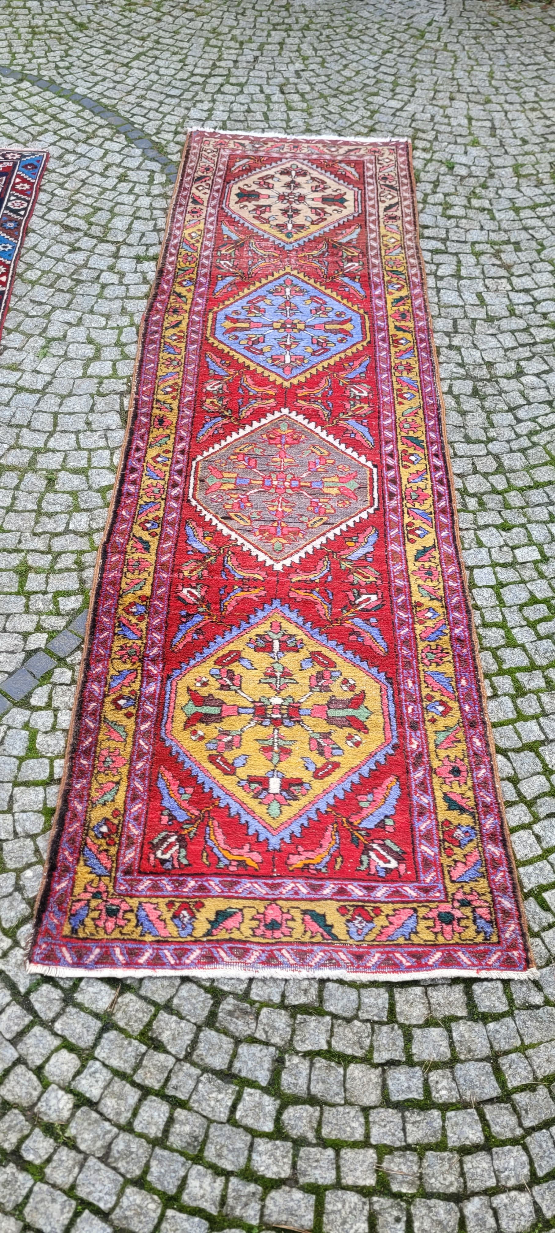 Runner Heriz, multicolor wool, Iran, 90x325 cm - 130657