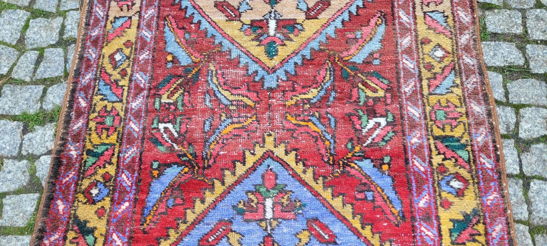 Runner Heriz, multicolor wool, Iran, 90x325 cm - 130662