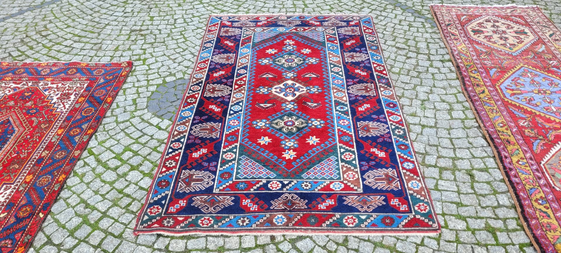 Dywan perski 215x128 cm, czerwony, wełna, Tunezja, lata 60. - 130679