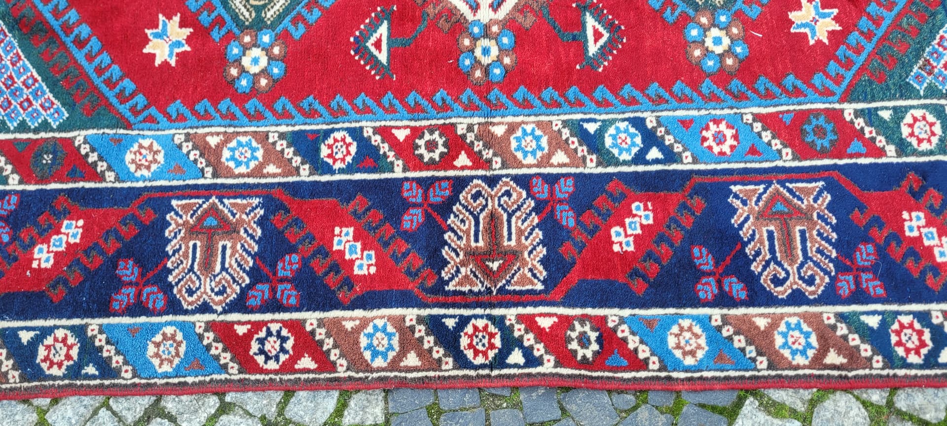 Dywan perski 215x128 cm, czerwony, wełna, Tunezja, lata 60. - 130673