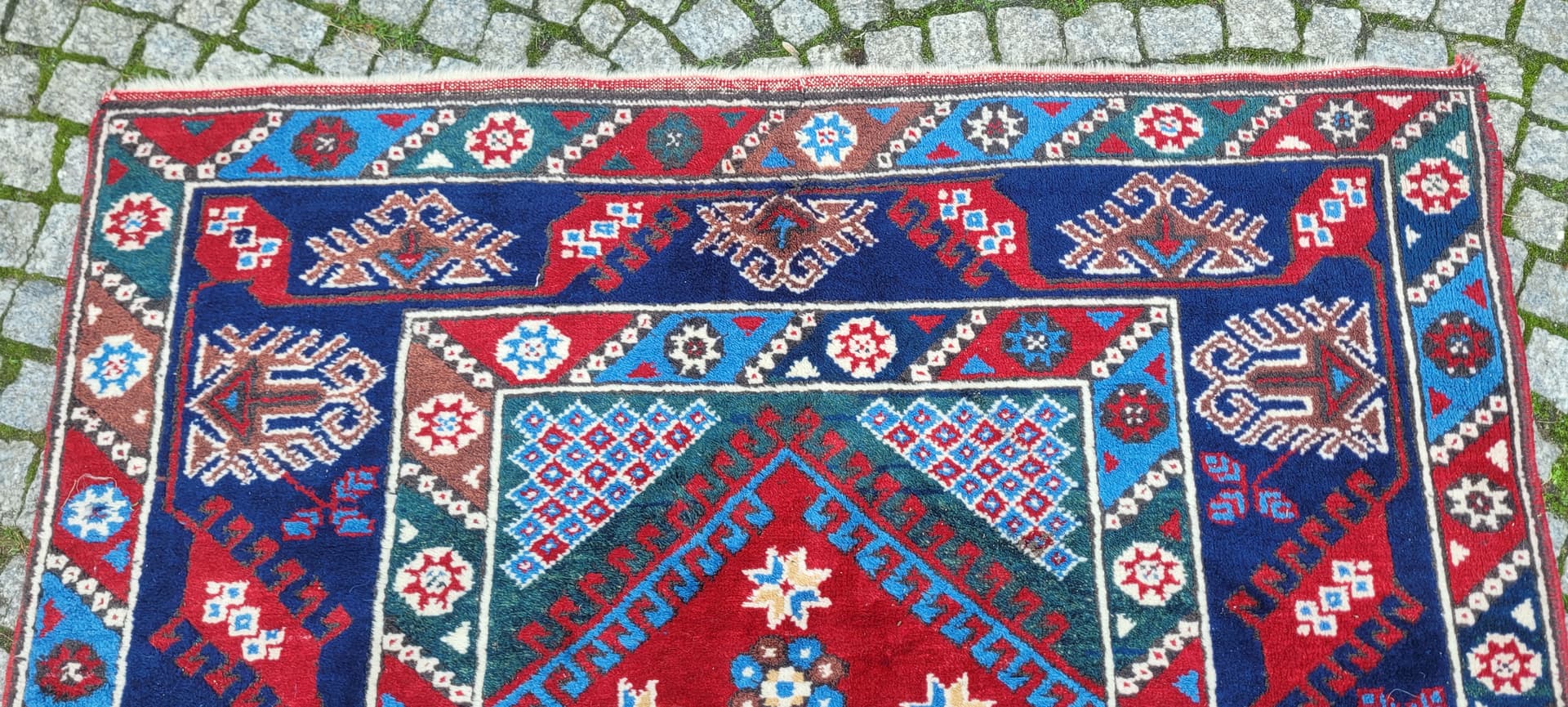 Dywan perski 215x128 cm, czerwony, wełna, Tunezja, lata 60. - 130674