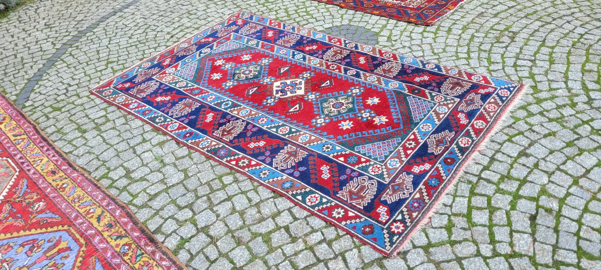 Dywan perski 215x128 cm, czerwony, wełna, Tunezja, lata 60. - 130675