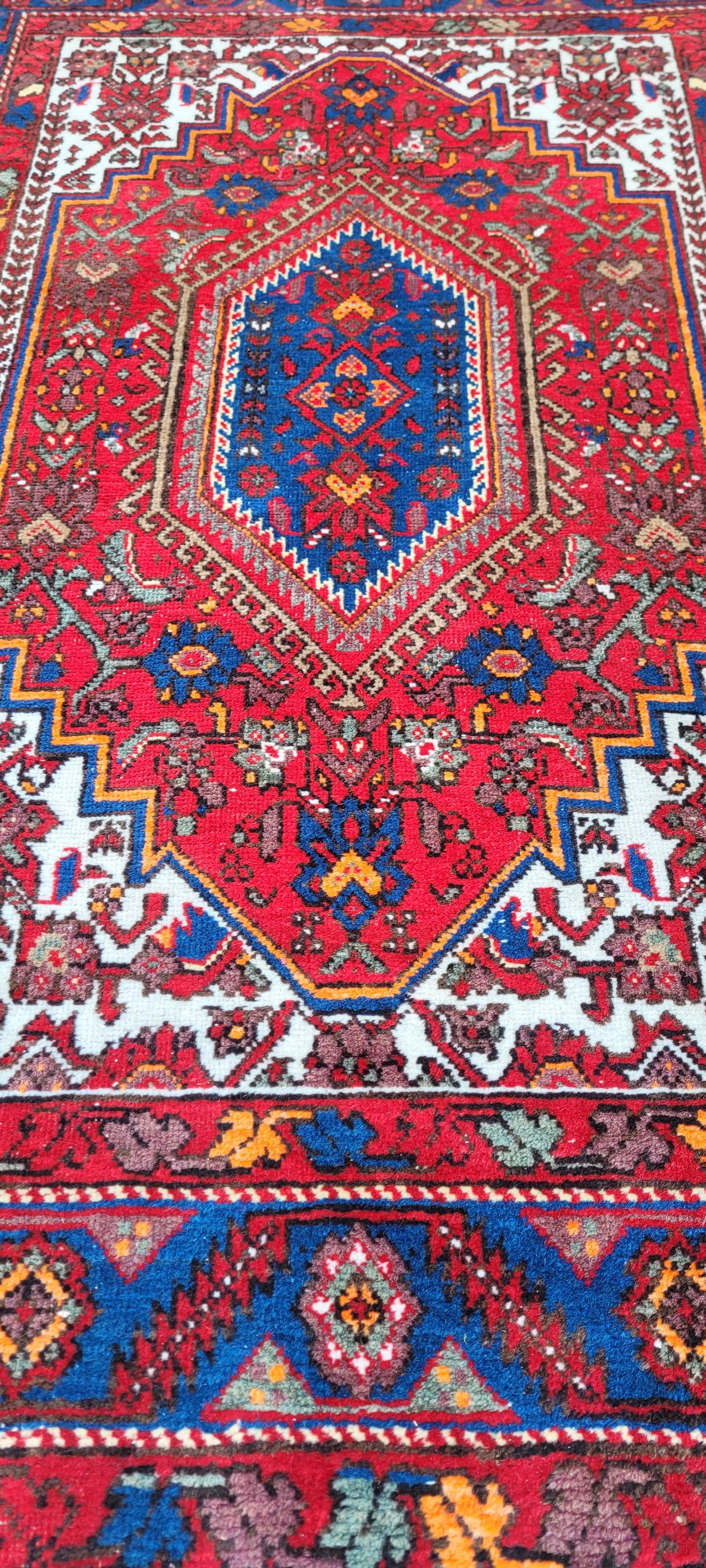 Dywan Bidjar, 160x105 cm, czerwony, wełna, Indie, lata 70. - 130682