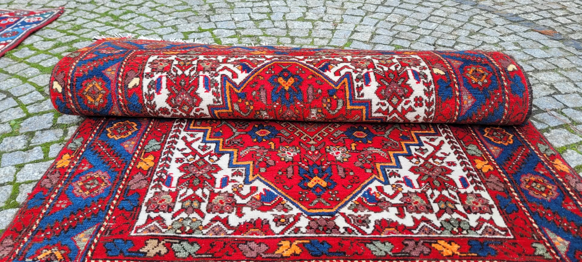 Dywan Bidjar, 160x105 cm, czerwony, wełna, Indie, lata 70. - 130681