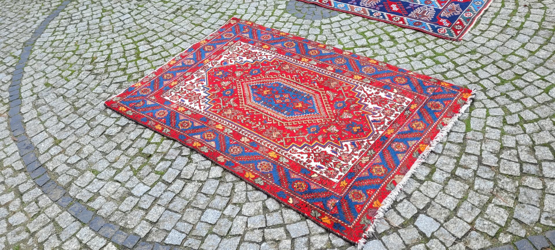 Dywan Bidjar, 160x105 cm, czerwony, wełna, Indie, lata 70. - 130688