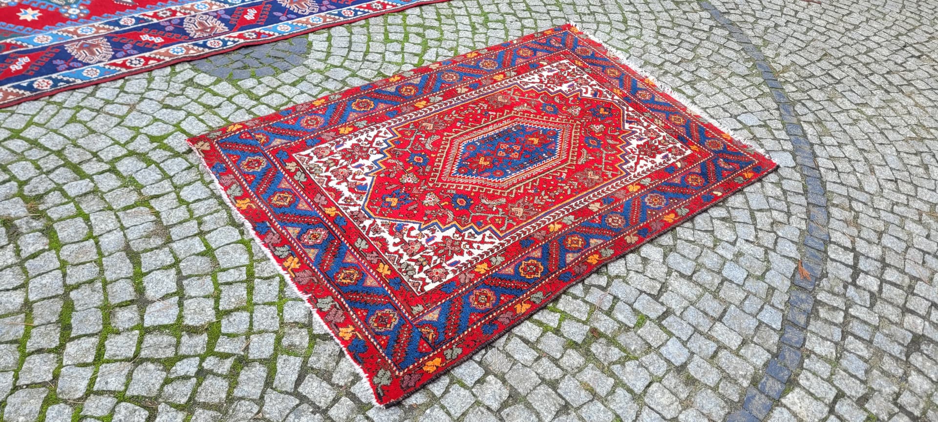 Dywan Bidjar, 160x105 cm, czerwony, wełna, Indie, lata 70. - 130691