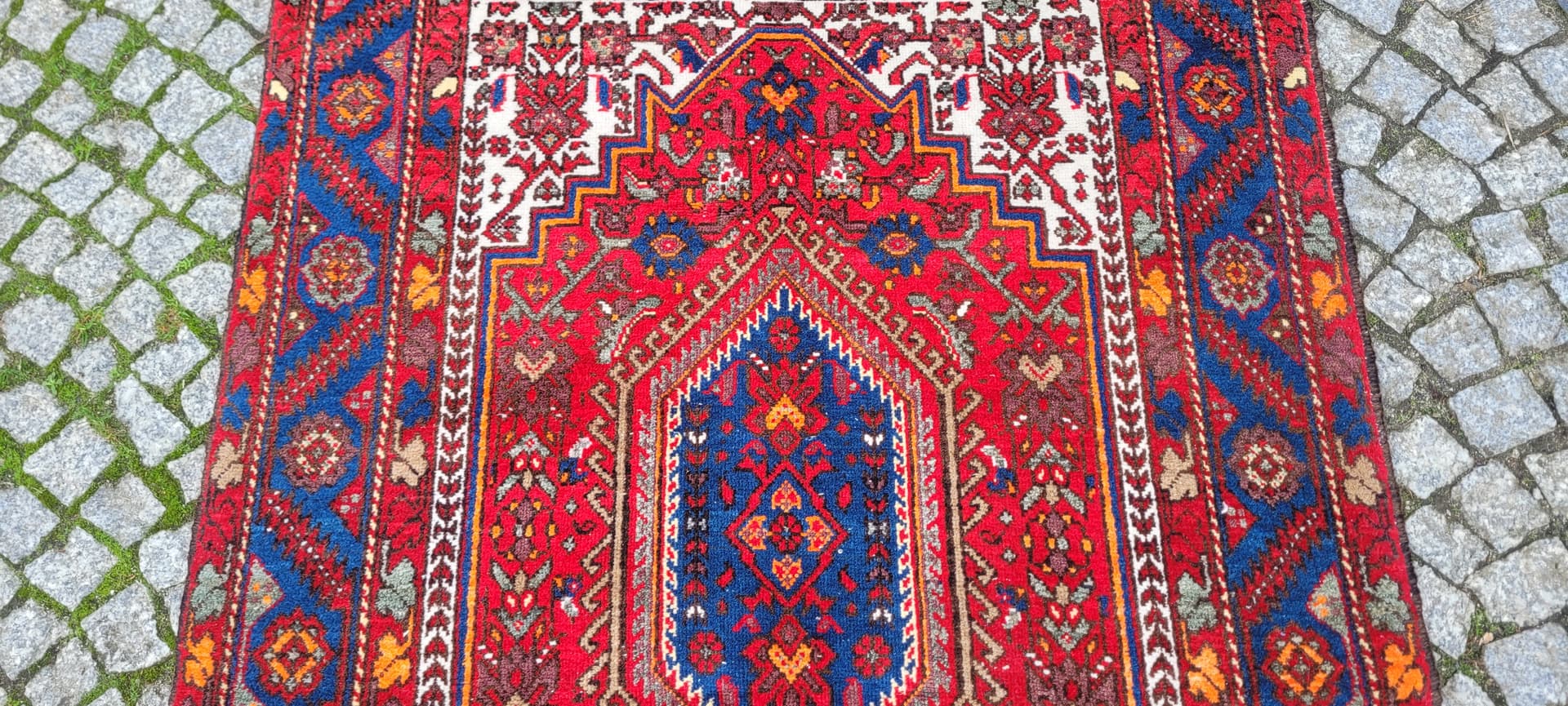 Dywan Bidjar, 160x105 cm, czerwony, wełna, Indie, lata 70. - 130694