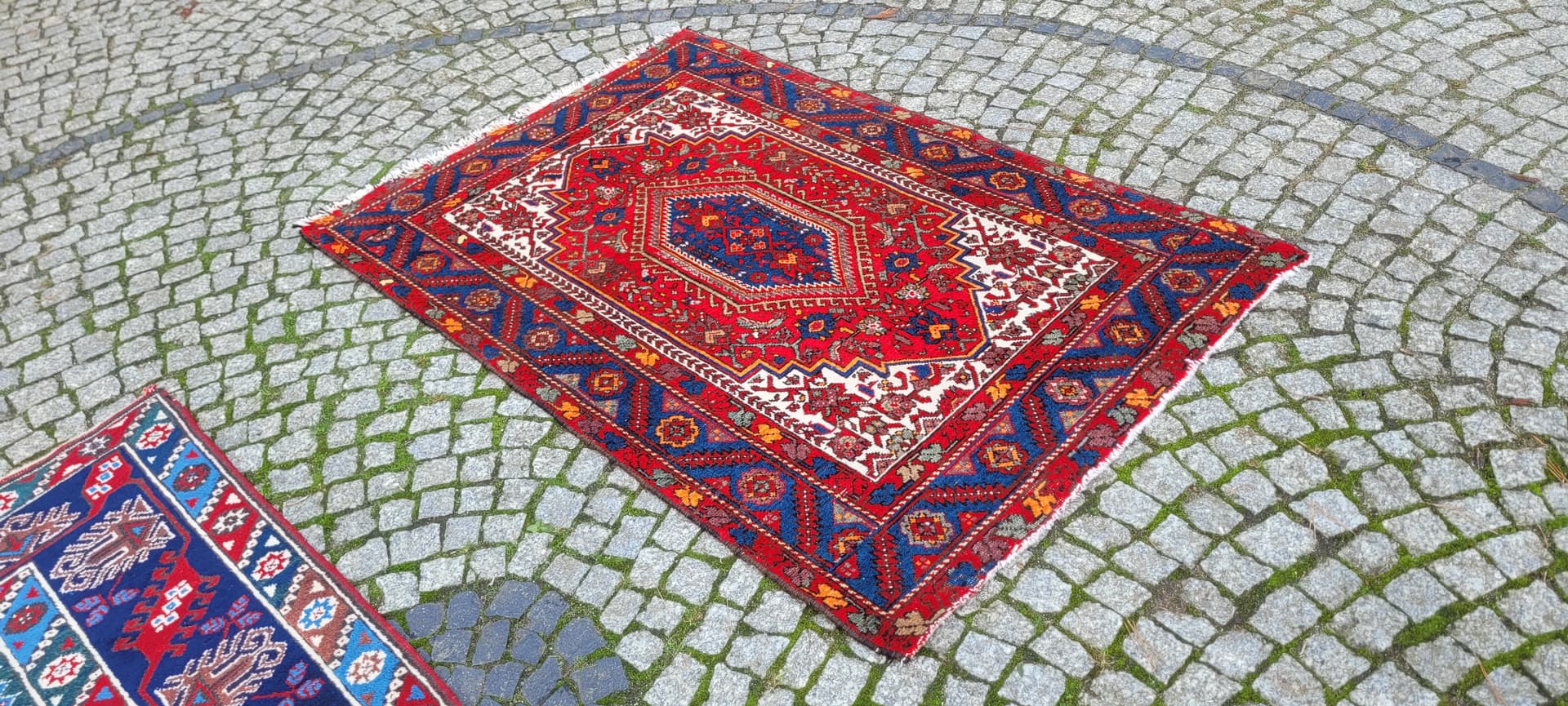 Dywan Bidjar, 160x105 cm, czerwony, wełna, Indie, lata 70. - 130683