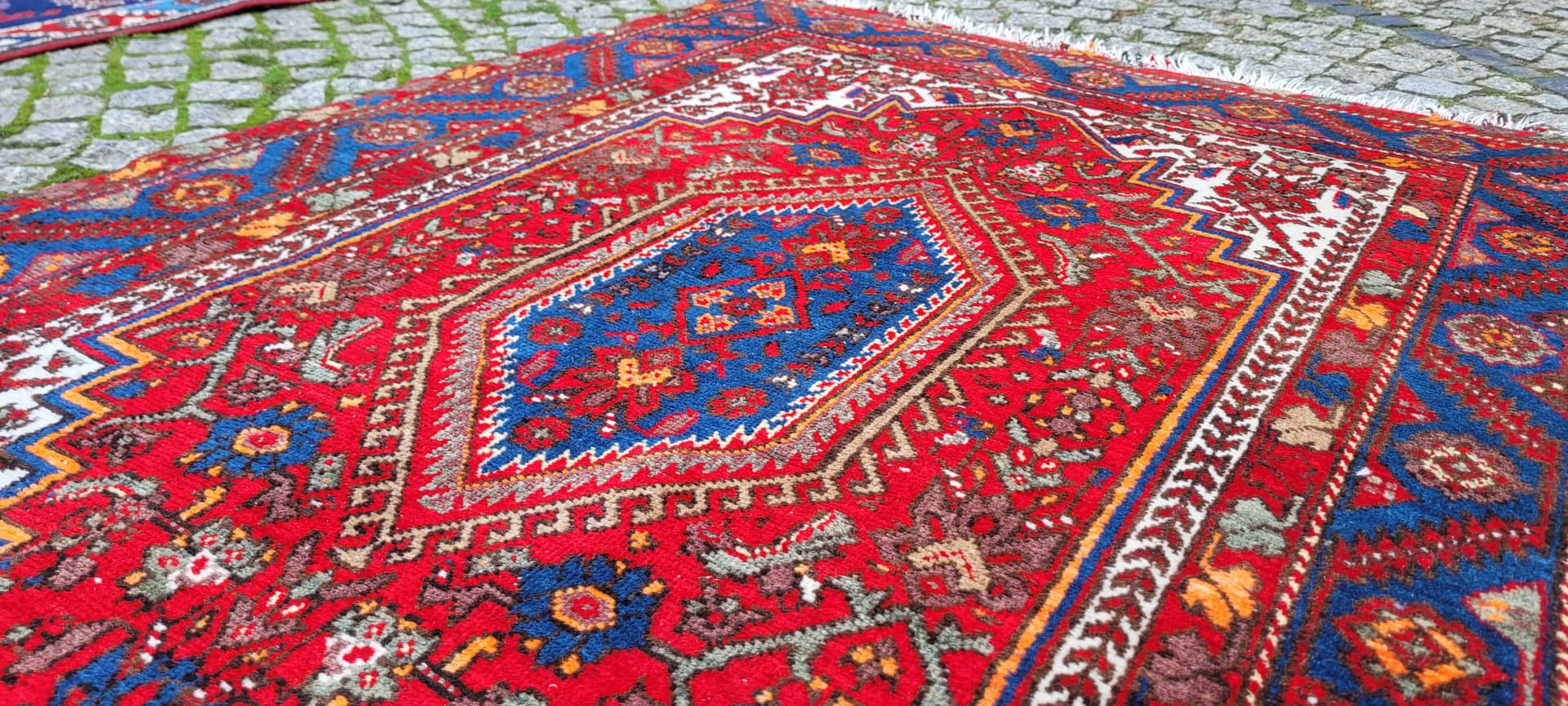 Dywan Bidjar, 160x105 cm, czerwony, wełna, Indie, lata 70. - 130680