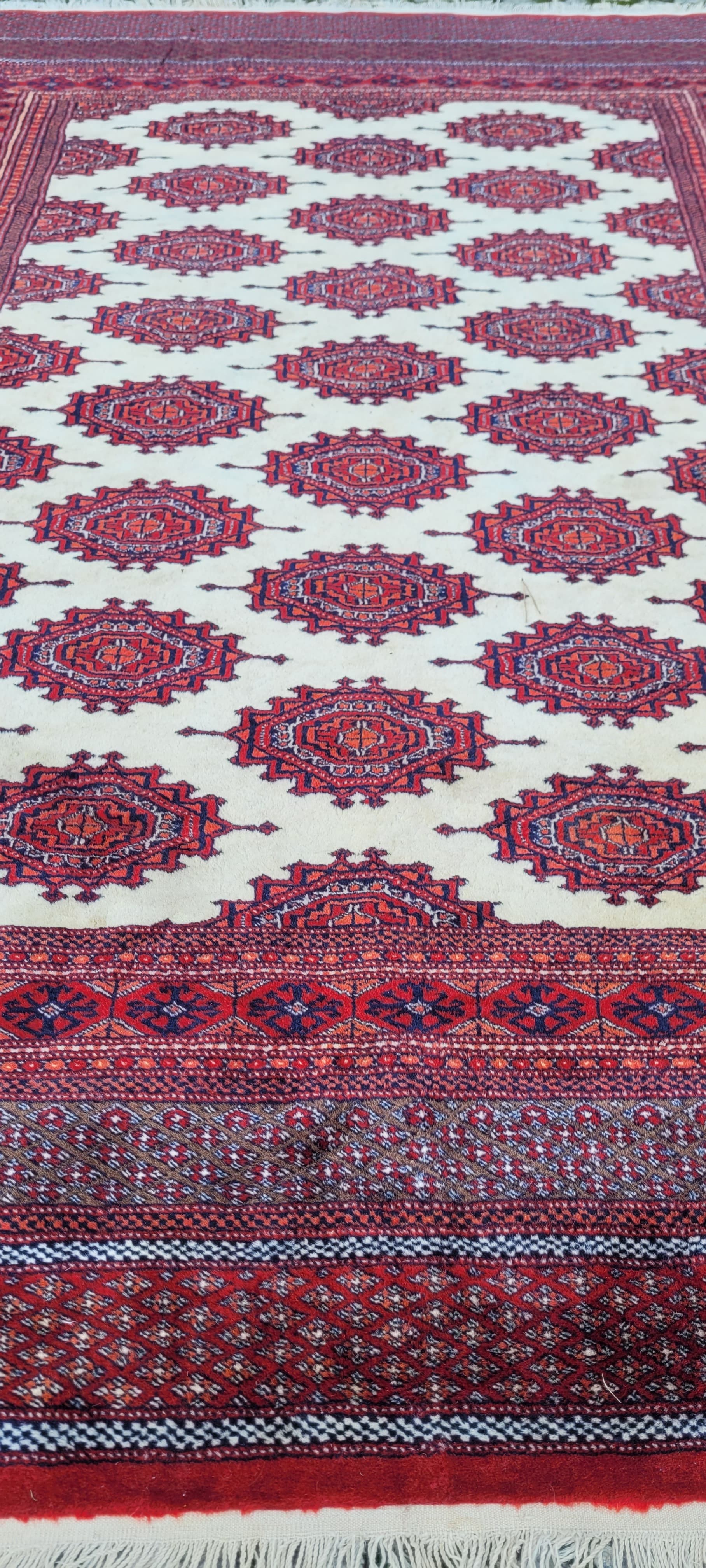 Rug Buchara 126x200 cm, red, wool cotton, Pakistan - 130711