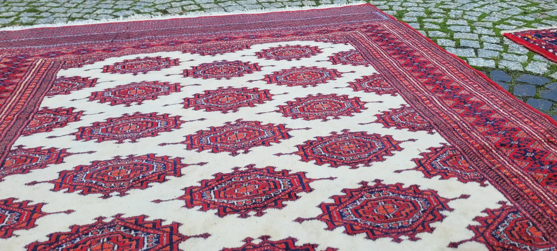 Rug Buchara 126x200 cm, red, wool cotton, Pakistan - 130710