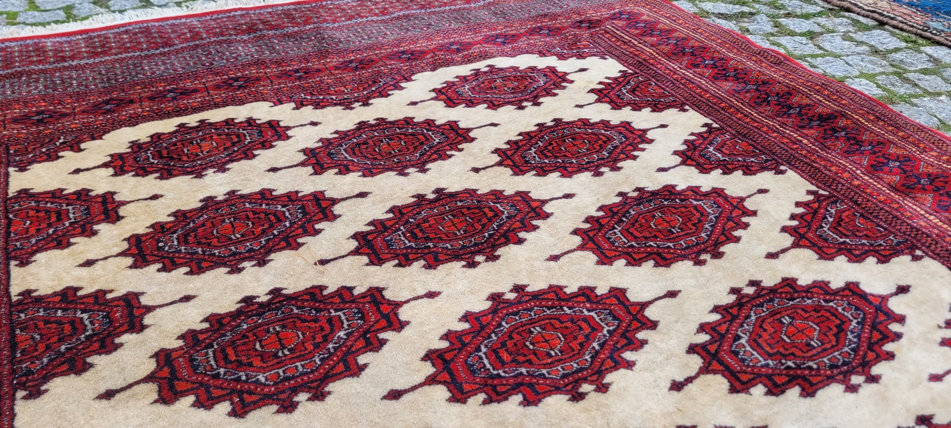Rug Buchara 126x200 cm, red, wool cotton, Pakistan - 130712