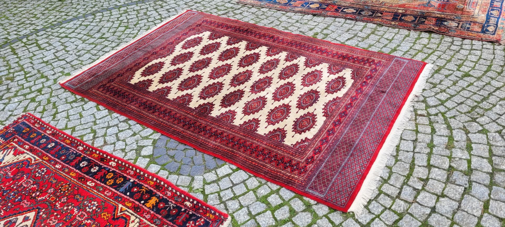 Rug Buchara 126x200 cm, red, wool cotton, Pakistan - 130717