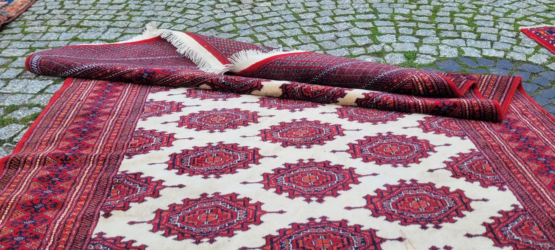 Rug Buchara 126x200 cm, red, wool cotton, Pakistan - 130713