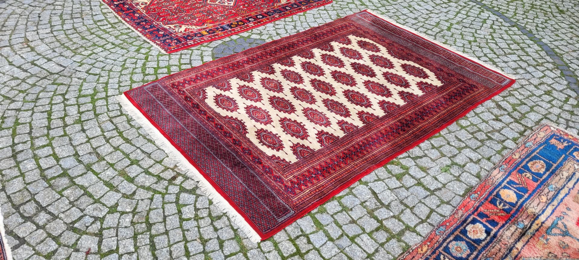 Rug Buchara 126x200 cm, red, wool cotton, Pakistan - 130722