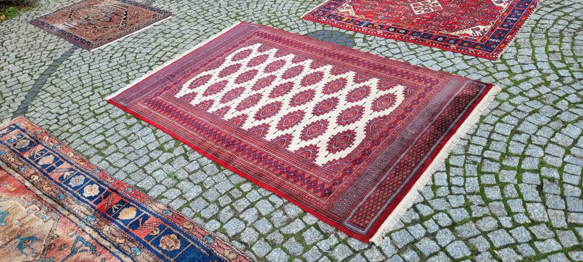 Rug Buchara 126x200 cm, red, wool cotton, Pakistan - 130723