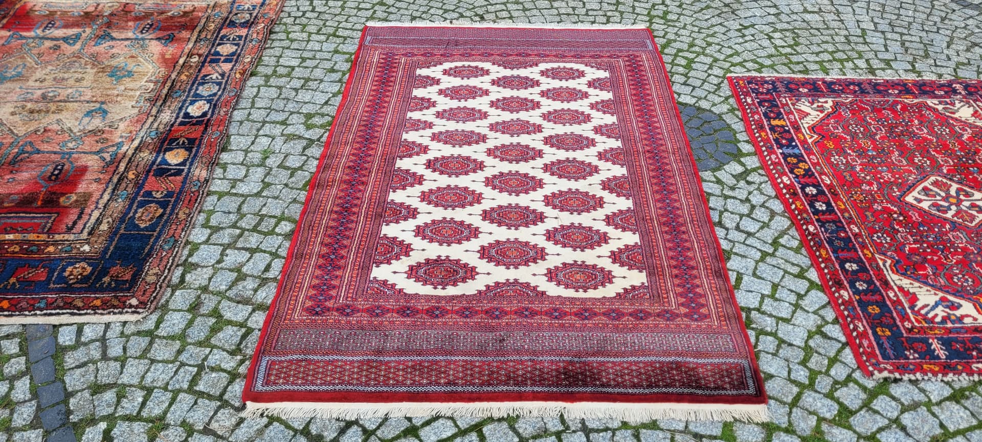 Rug Buchara 126x200 cm, red, wool cotton, Pakistan - 130718