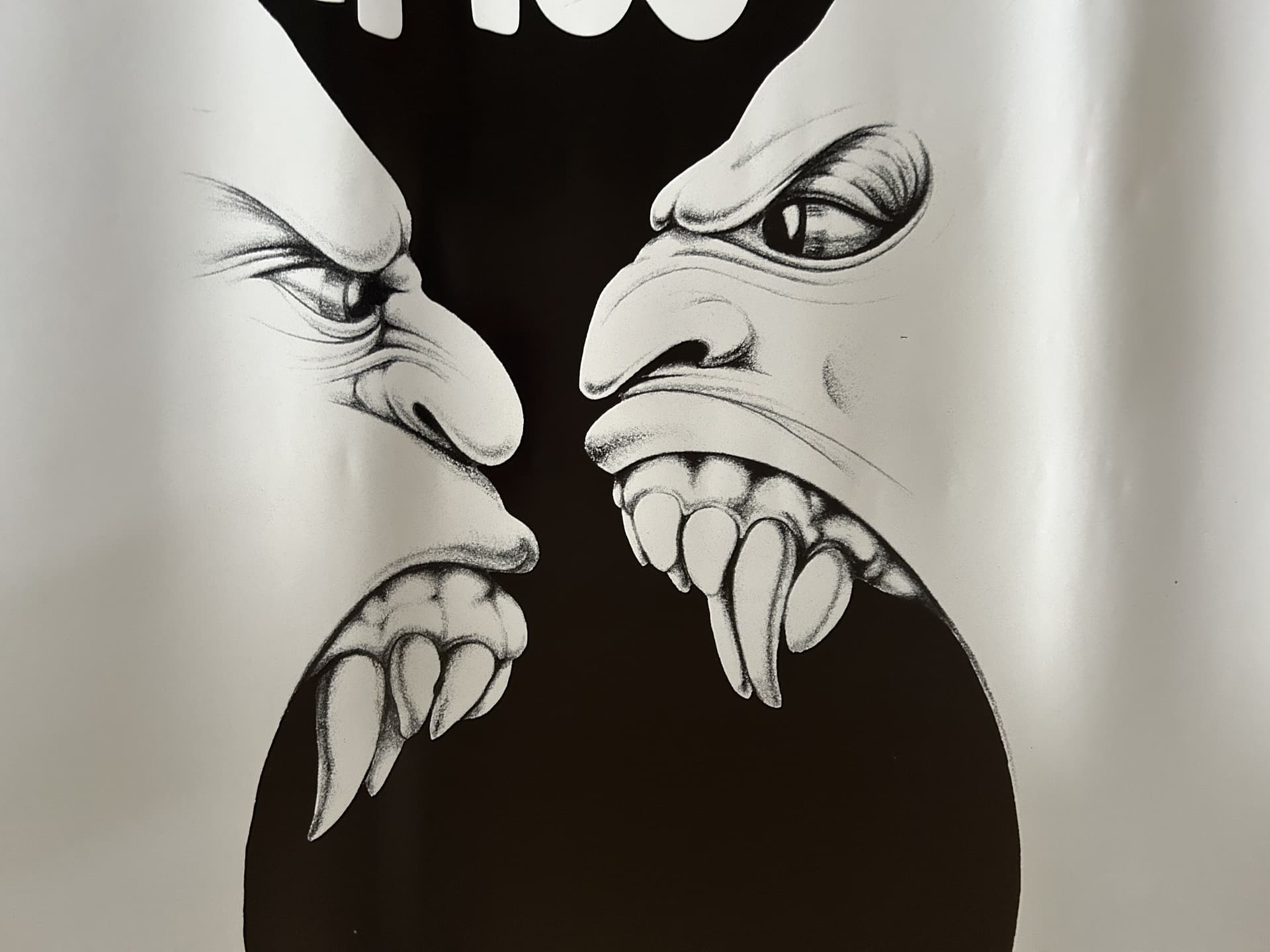 Plakat filmowy Psy, 98x68 cm, biały czarny szary, papier, aut. J. Erol, Polska, lata 90. - 130911