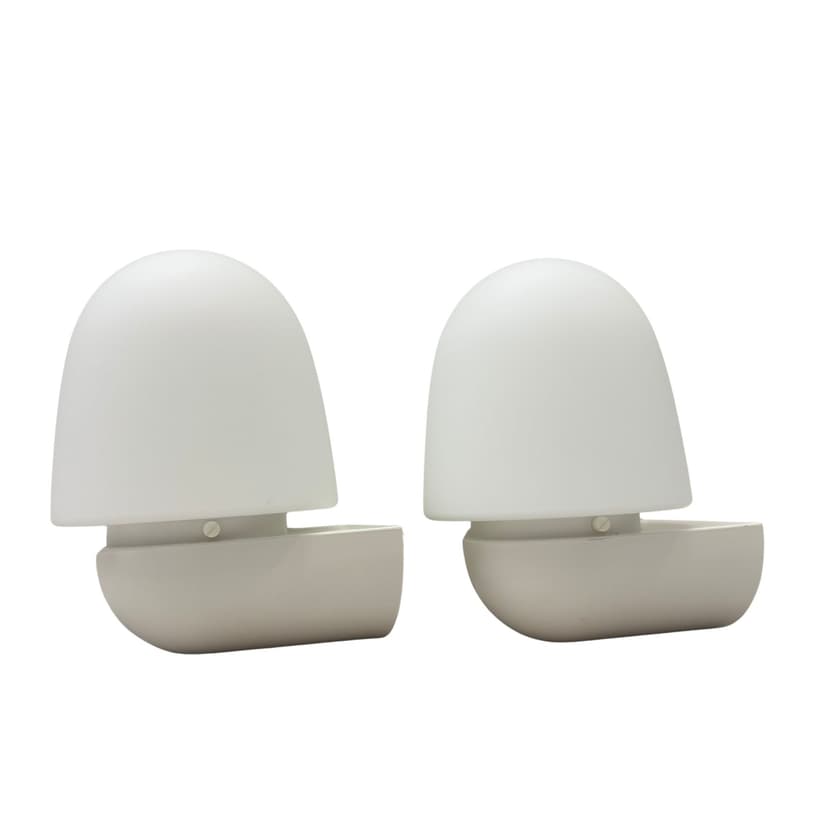 Para kinkietów Glashutte Limburg 3254, szkło opalowe białe, Niemcy, lata 80.