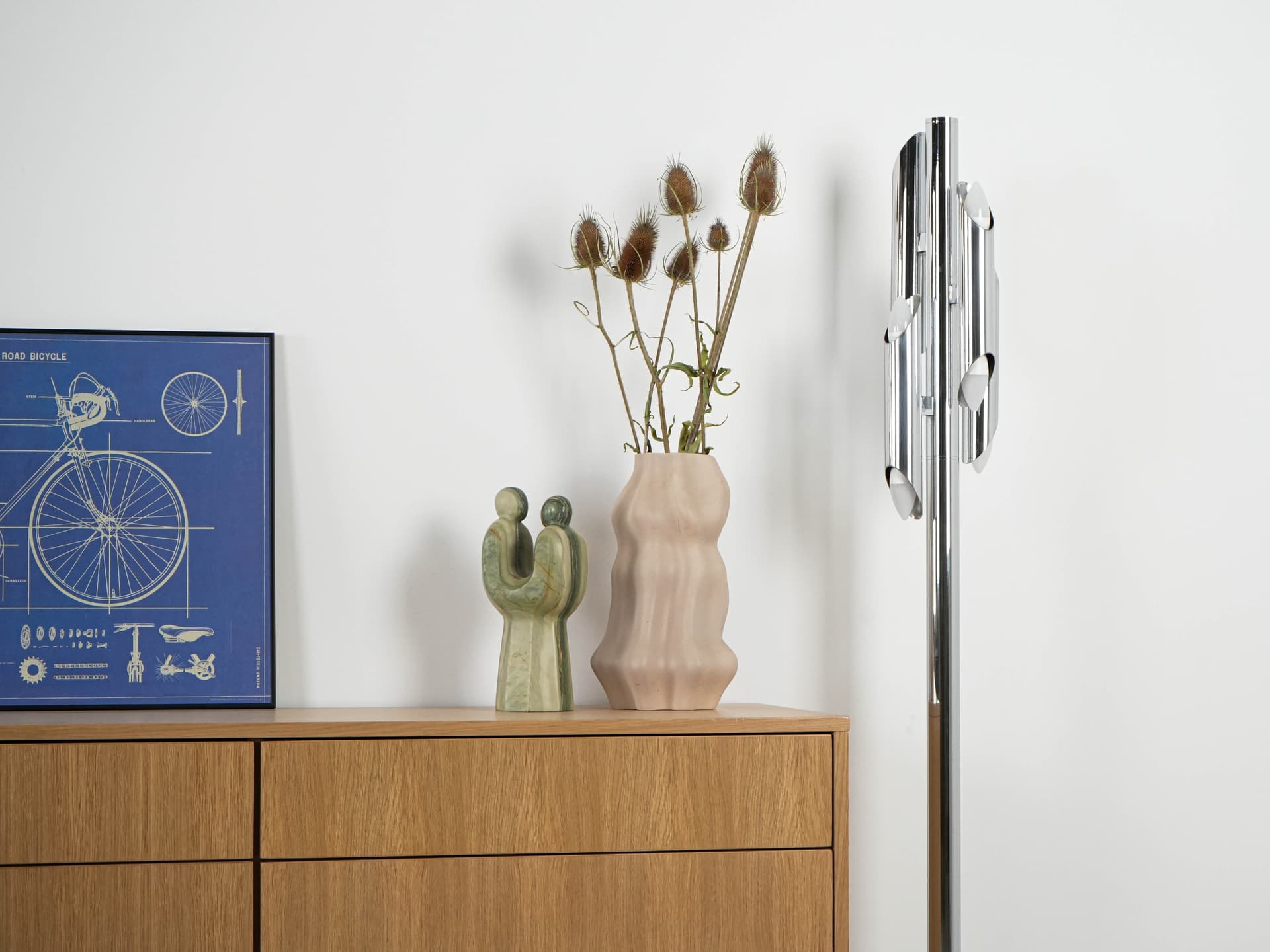 Floor Lamp Space Age, chrome silver metal, Italy, 1970s. - 131066