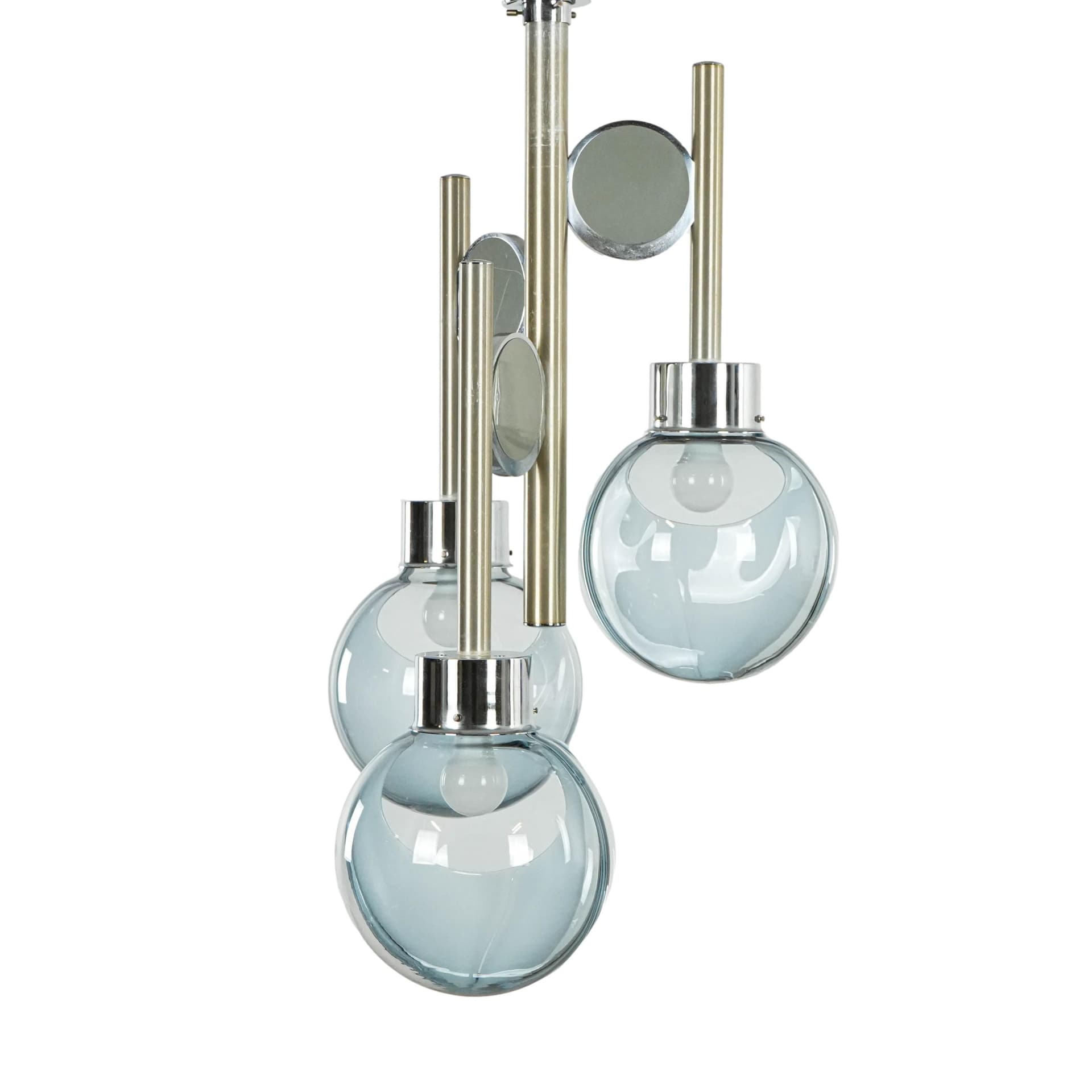 Żyrandol Space Age, szkło Murano niebieski, Włochy, lata 70.