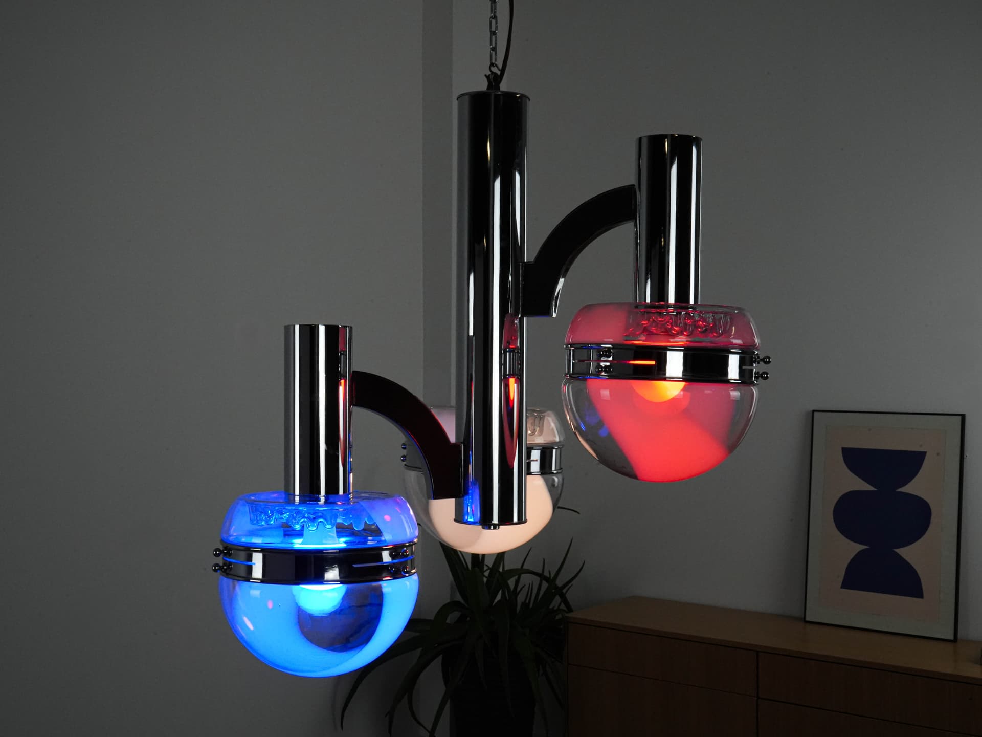 Żyrandol Space Age, szkło Murano, Włochy, lata 70 - 131151