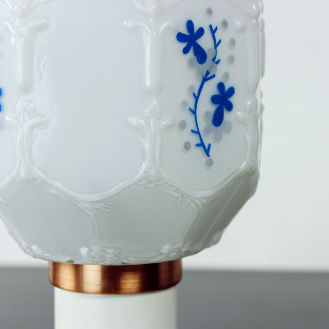 Table lamp, white opaline glass, Drukov, Czechoslovakia, 1960s. - 131168
