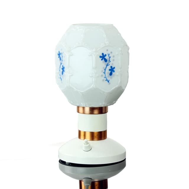 Table lamp, white opaline glass, Drukov, Czechoslovakia, 1960s. - DIMENSION