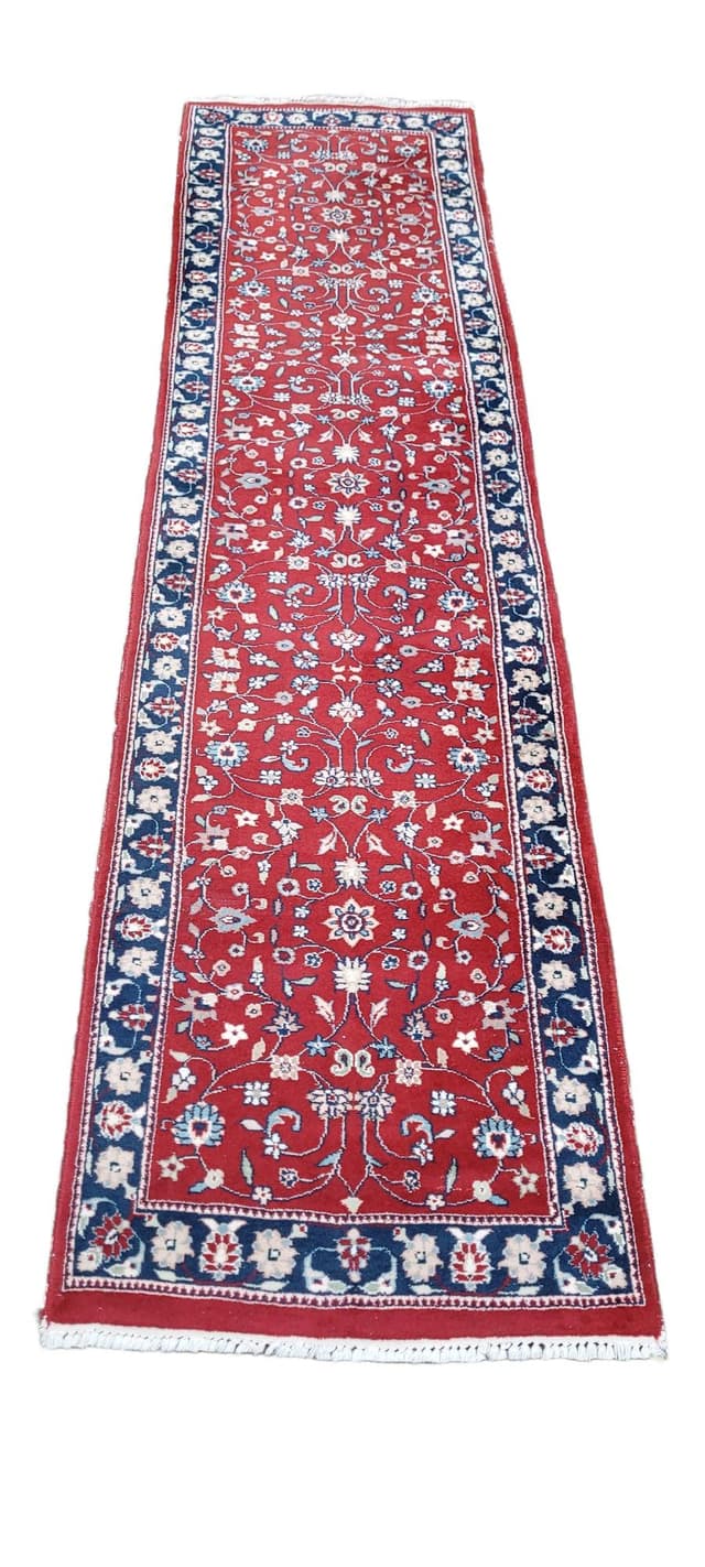 Runner Rug Indo Keshan, 80x315 cm, red, wool, India - DIMENSION