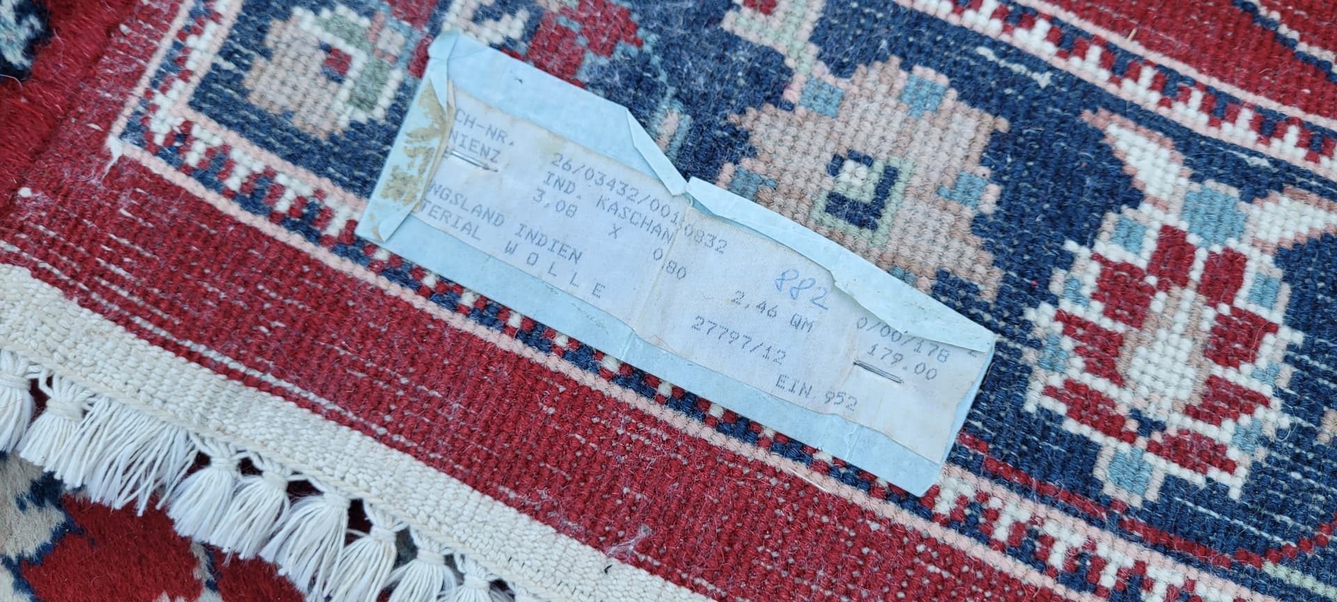 Runner Rug Indo Keshan, 80x315 cm, red, wool, India - 131318